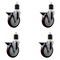 Service Caster 5'' Maroon Poly Swivel 1-7/8'' Expanding Stem Caster Set with Brake, 4PK SCC-EX20S514-PPUB-MRN-PLB-178-4 - alternate 1